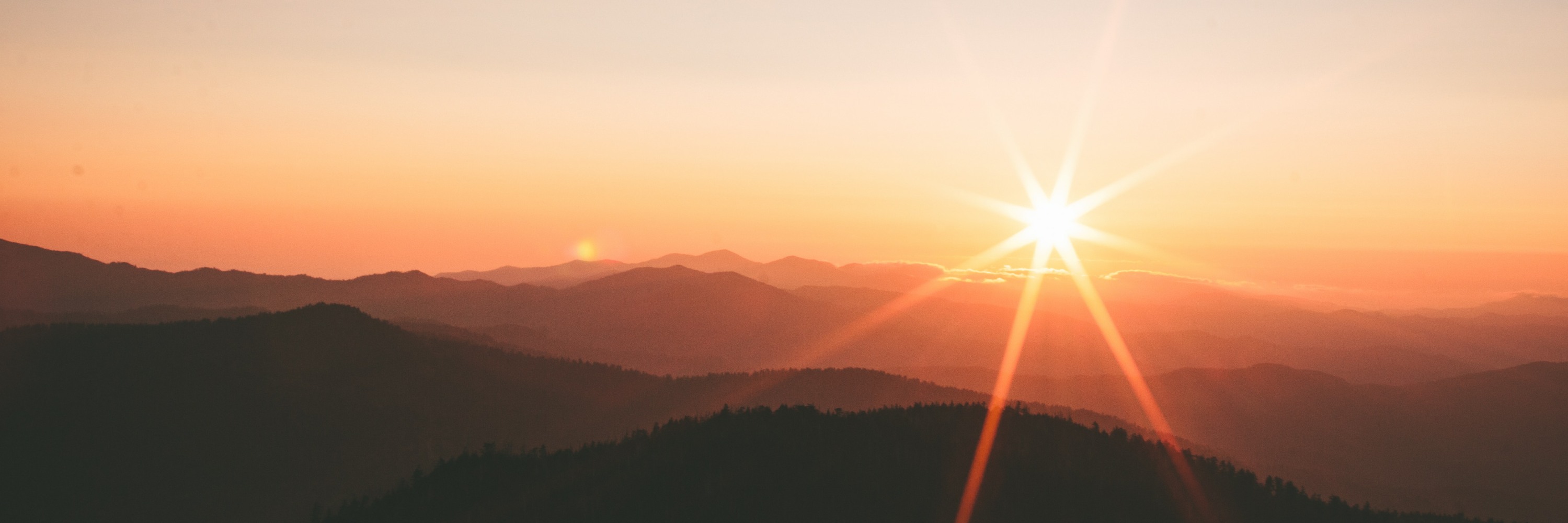 Sunset over mountains